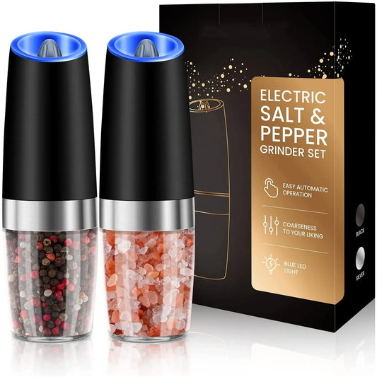 Electric Gravity Salt And Pepper Grinder Set Spice Jar Salt Shaker