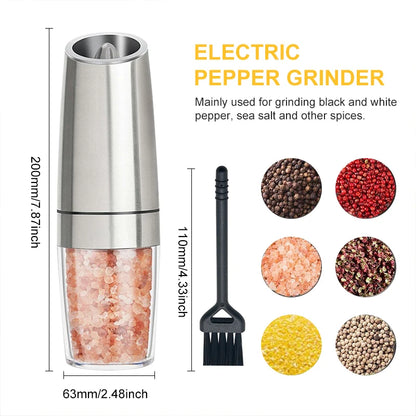 Electric Gravity Salt And Pepper Grinder Set Spice Jar Salt Shaker