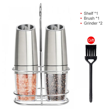 Electric Gravity Salt And Pepper Grinder Set Spice Jar Salt Shaker