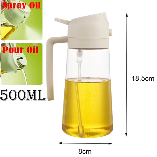 2 in 1 Pour Spray Sprayer Kitchen Fryer Air Spray Oil Dispenser Bottle