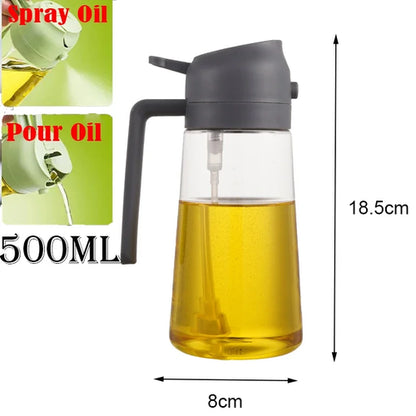 2 in 1 Pour Spray Sprayer Kitchen Fryer Air Spray Oil Dispenser Bottle