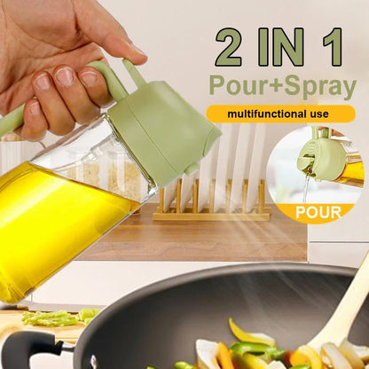 2 in 1 Pour Spray Sprayer Kitchen Fryer Air Spray Oil Dispenser Bottle