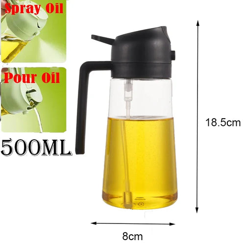 2 in 1 Pour Spray Sprayer Kitchen Fryer Air Spray Oil Dispenser Bottle